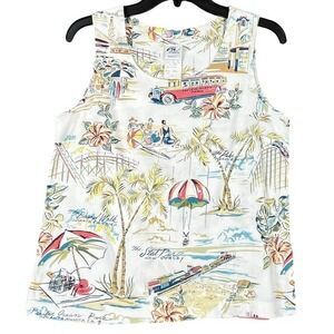 Willi‎ of California Vintage Novelty Beach Print Tank Top Santa Cruz Boardwalk 8